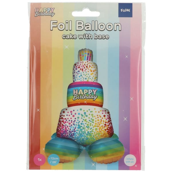 Μπαλόνι Foil με βάση Rainbow Cake Base 72 Εκ. Ύψος με αέρα - Image 2
