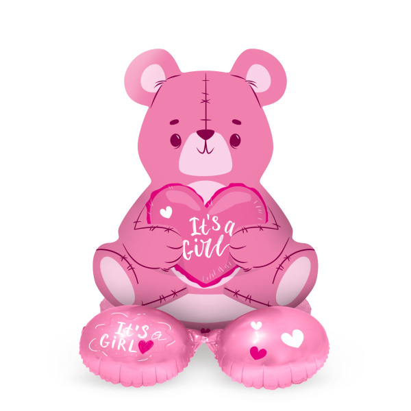 Μπαλόνι Foil με βάση Bear Girl 72 Εκ. Ύψος με αέρα