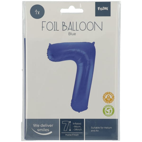 Μπαλόνι Foil Αριθμός "7" Μπλε 86 Εκ. Ύψος - Image 2
