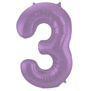 Μπαλόνι Foil Αριθμός "3"  Μωβ 86 Εκ. Ύψος
