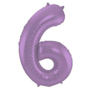 Μπαλόνι Foil Αριθμός "6"  Μωβ 86 Εκ. Ύψος
