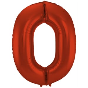 Μπαλόνι Foil Αριθμός "0"  Κόκκινο 86 Εκ. Ύψος