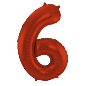 Μπαλόνι Foil Αριθμός "6"  Κόκκινο 86 Εκ. Ύψος
