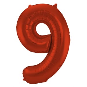 Μπαλόνι Foil Αριθμός "9"  Κόκκινο 86 Εκ. Ύψος
