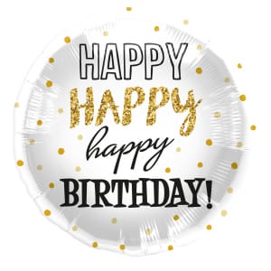 Μπαλόνι Foil 18″ Happy Birthday Gold 45εκ