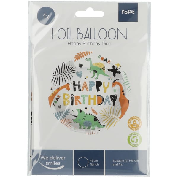 Μπαλόνι Foil 18″ Happy Birthday Δεινόσαυροι 45εκ - Image 2