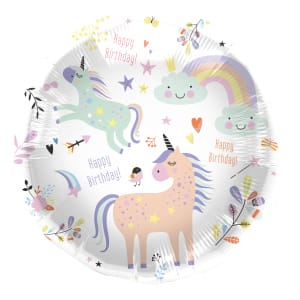 Μπαλόνι Foil 18″ Happy Birthday  Unicorns & Rainbows 45εκ