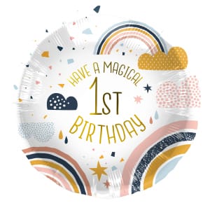 Μπαλόνι Foil 18″ Happy 1st Birthday Rainbow 45εκ