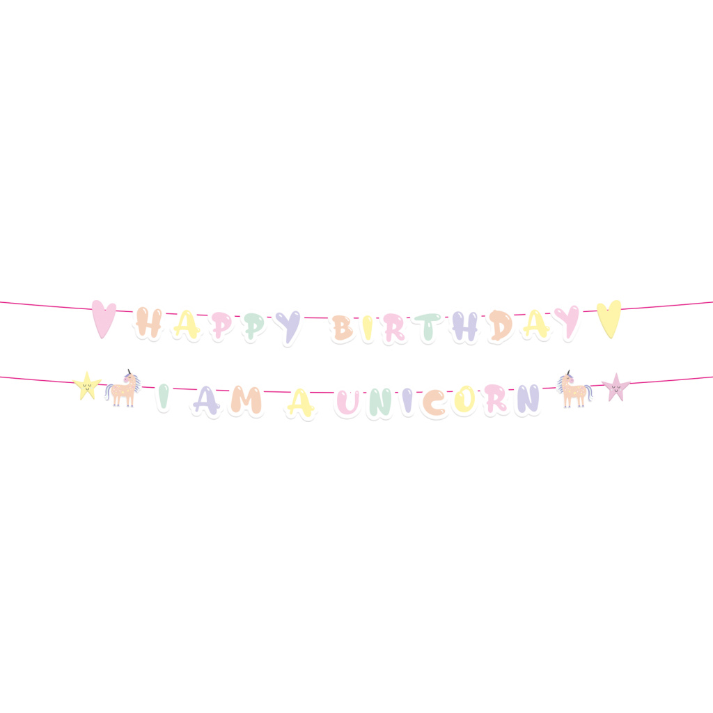 Letter Banner Unicorns & Rainbows 2 τμχ (μήκος 150cm / τμχ)