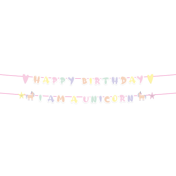 Letter Banner Unicorns & Rainbows 2 τμχ (μήκος 150cm / τμχ)
