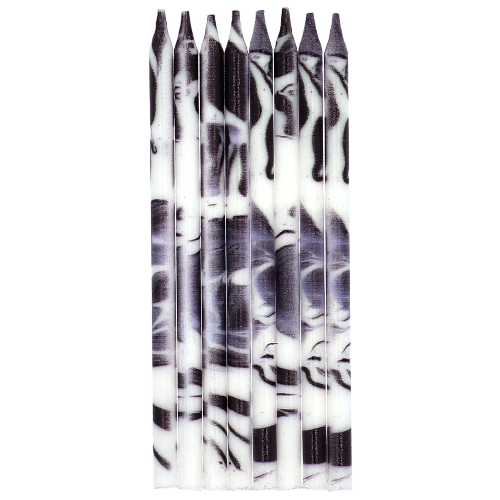 Κεριά Marble Black 10 εκ - Συσκ. 24 τεμ