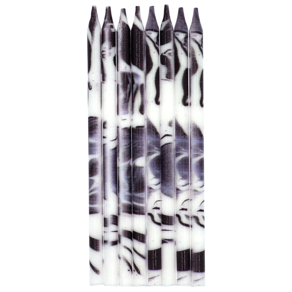 Κεριά Marble Black 10 εκ - Συσκ. 24 τεμ