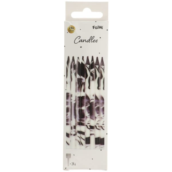 Κεριά Marble Black 10 εκ - Συσκ. 24 τεμ - Image 2