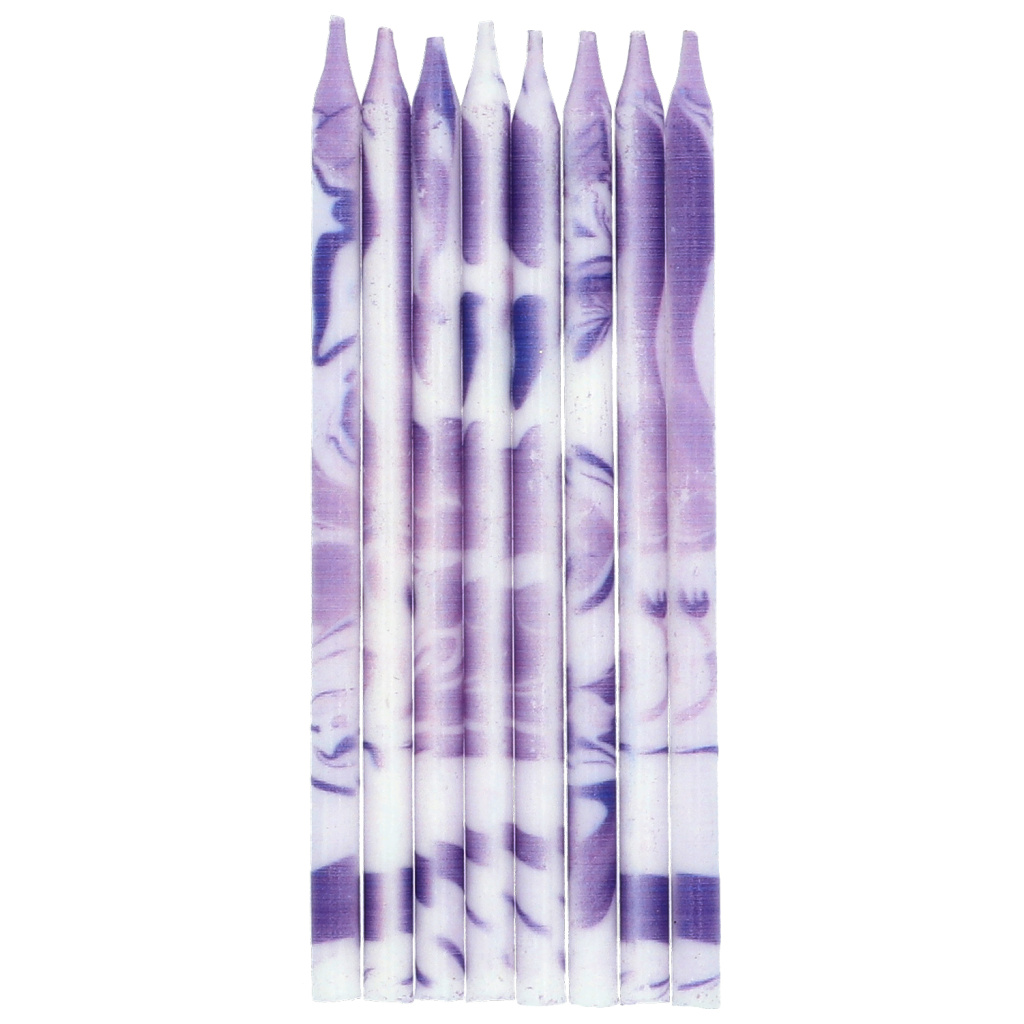 Κεριά Marble Purple 10 εκ - 24 τεμ