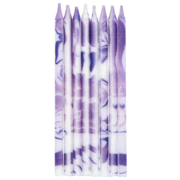 Κεριά Marble Purple 10 εκ - 24 τεμ