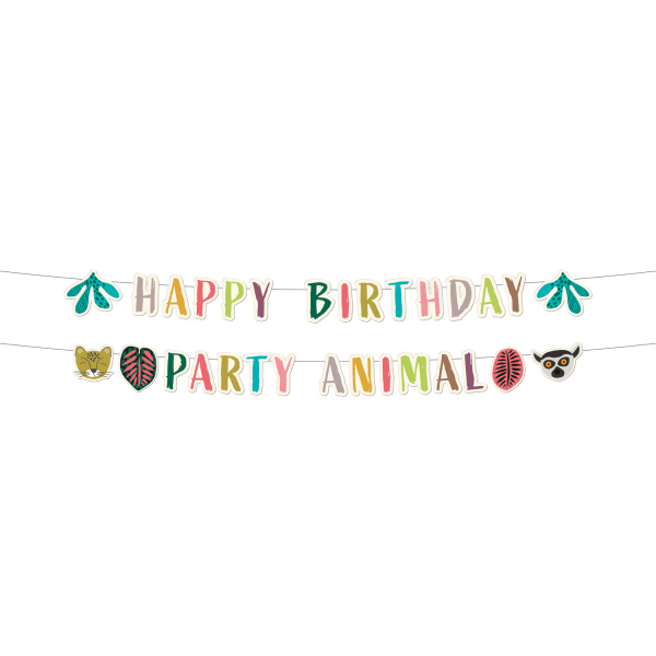 Γιρλάντα Γράμματα Happy Birthday "Zoo Party" 14x150εκ