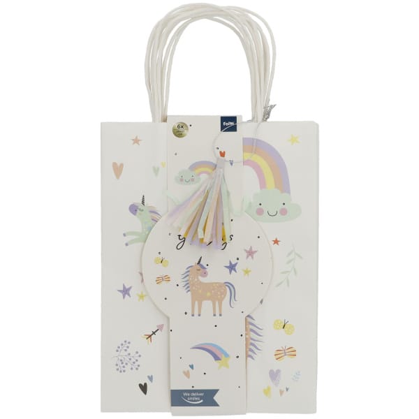 Τσάντα Δώρου  χάρτινη "Unicorns & Rainbows" / Συσκ. 6 τεμ / 20x27 εκ - Image 2