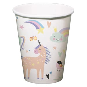 Ποτήρια χάρτινα 250ml "Unicorn & Rainbows" Συσκ. 6 τεμ