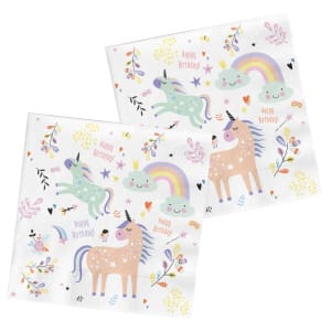 Χαρτοπετσέτες 33 x 33εκ "Unicorns & Rainbows"  Συσκ. 20 τεμ