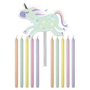 Κεριά "Unicorns & Rainbows" 10 εκ - Συσκ. 11 τεμ