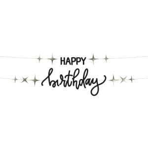 Letter Banner Happy Birthday "Creme Noir" (μήκος 160cm)