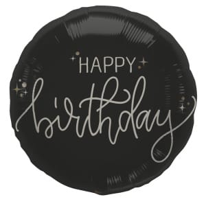 Μπαλόνι Foil Happy Birthday "Creme Noir" -  45εκ διάμ.