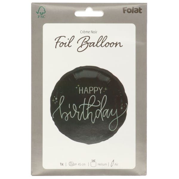 Μπαλόνι Foil Happy Birthday "Creme Noir" -  45εκ διάμ. - Image 2