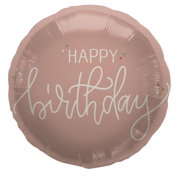 Μπαλόνι Foil Happy Birthday "Creme Rose" -  45εκ διάμ.