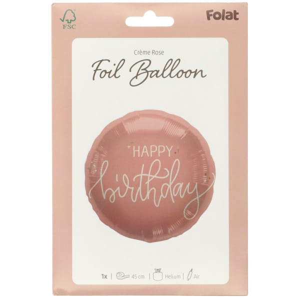 Μπαλόνι Foil Happy Birthday "Creme Rose" -  45εκ διάμ. - Image 2