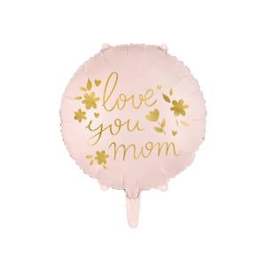 Μπαλόνι Foil "Love You Mom"  Ροζ - 45εκ διάμ.