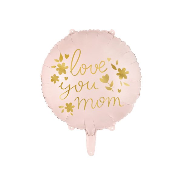 Μπαλόνι Foil "Love You Mom"  Ροζ - 45εκ διάμ.