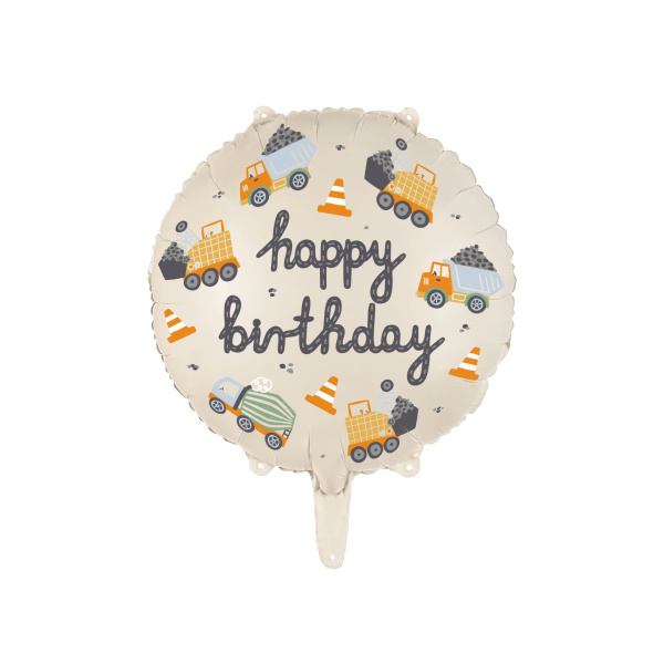 Μπαλόνι Foil "Happy Birthday"  Construction - 45εκ διάμ.