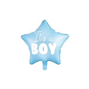 Μπαλόνι Foil σχήμα αστέρι "It's a Boy" Σιελ 18" -  45εκ διάμ.
