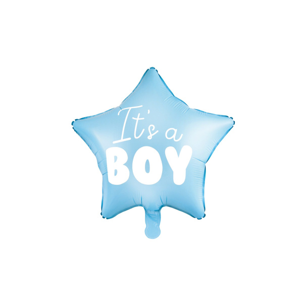 Μπαλόνι Foil σχήμα αστέρι "It's a Boy" Σιελ 18" -  45εκ διάμ.