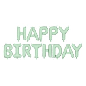 Μπαλόνι Foil γράμματα " Happy Birthday"  Πράσινο παστέλ ματ,  340 x 35 εκ (134 x 14'')