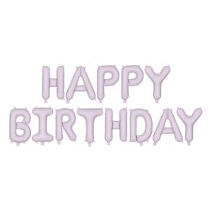Μπαλόνι Foil γράμματα " Happy Birthday"  Λιλά ματ,  340 x 35 εκ (134 x 14'')