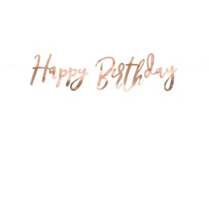 Banner "Happy Birthday" Rose Gold (μήκος 65cm)