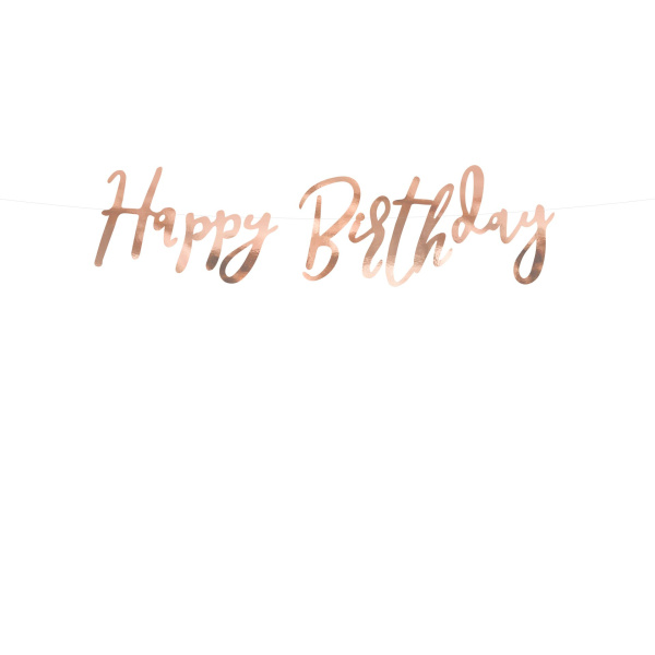 Banner "Happy Birthday" Rose Gold (μήκος 65cm)