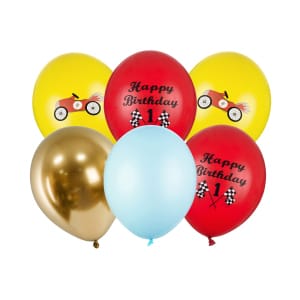 Μπαλόνια Latex 30εκ "Happy Birthday" - "Cars & F1" Διάφορα σχέδια - Συσκ. 6 τμχ