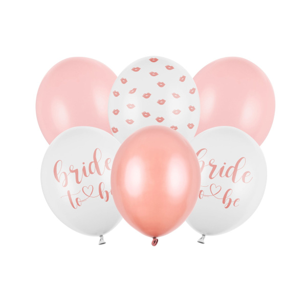 Μπαλόνια Latex 30εκ "Bride to Be" Διάφορα σχέδια -  Συσκ. 6 τμχ