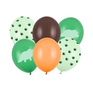 Μπαλόνια Latex 30εκ "Δεινόσαυροι"  Διάφορα χρώματα - Συσκ. 6 τμχ