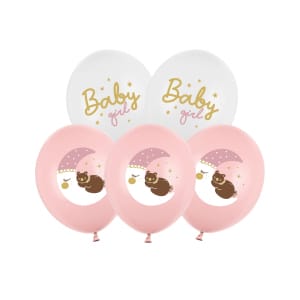 Μπαλόνια Latex 30εκ "Baby Girl" Διάφορα σχέδια -  Συσκ. 6 τμχ