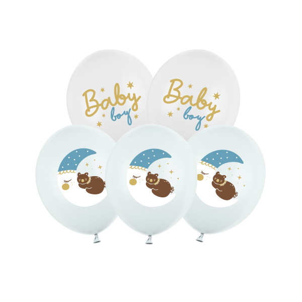 Μπαλόνια Latex 30εκ "Baby Boy" Διάφορα σχέδια -  Συσκ. 6 τμχ