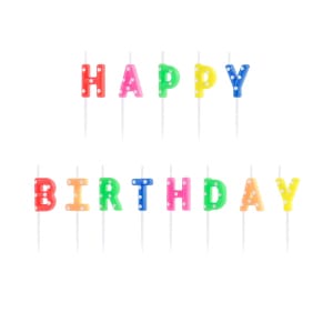 Κεριά Mini Χρωματιστά "Happy Birthday" 2,5εκ. ύψος - Συσκ. 13 τεμ