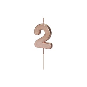 Κερί Ροζ Χρυσό "2"  Rose Gold 4,5 εκ ύψος