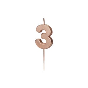 Κερί Ροζ Χρυσό "3"  Rose Gold 4,5 εκ ύψος