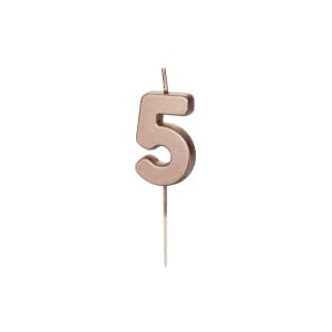 Κερί Ροζ Χρυσό "5"  Rose Gold 4,5 εκ ύψος