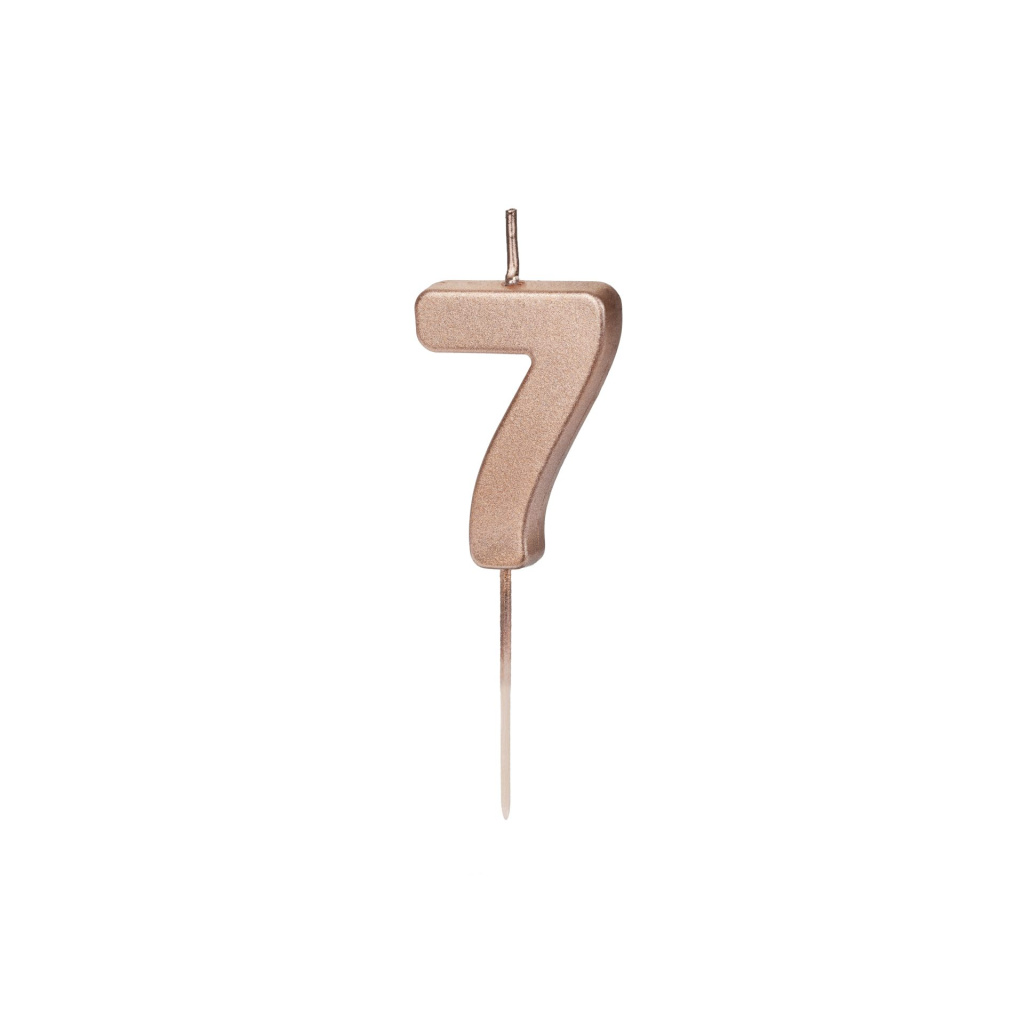 Κερί Ροζ Χρυσό "7"  Rose Gold 4,5 εκ ύψος