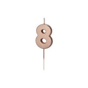 Κερί Ροζ Χρυσό "8"  Rose Gold 4,5 εκ ύψος
