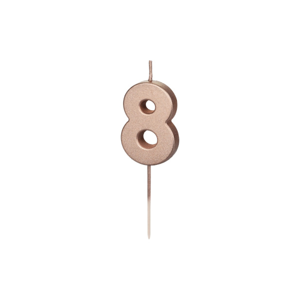 Κερί Ροζ Χρυσό "8"  Rose Gold 4,5 εκ ύψος